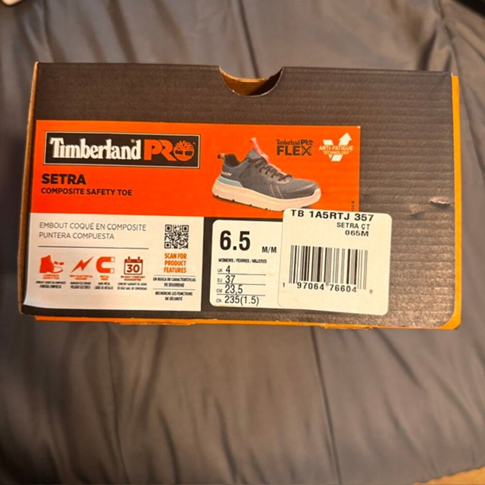 Timberland PRO Setra Women's Size 6.5 M Composite Toe Work Sneaker Grey Teal - Picture 2 of 5